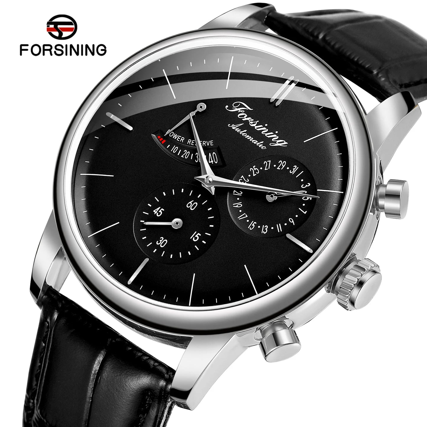 Excellence Official Power Reserve Date Automatic Rare Men Watches Leather High Quality Elegant Male Mechanical Wristwatches