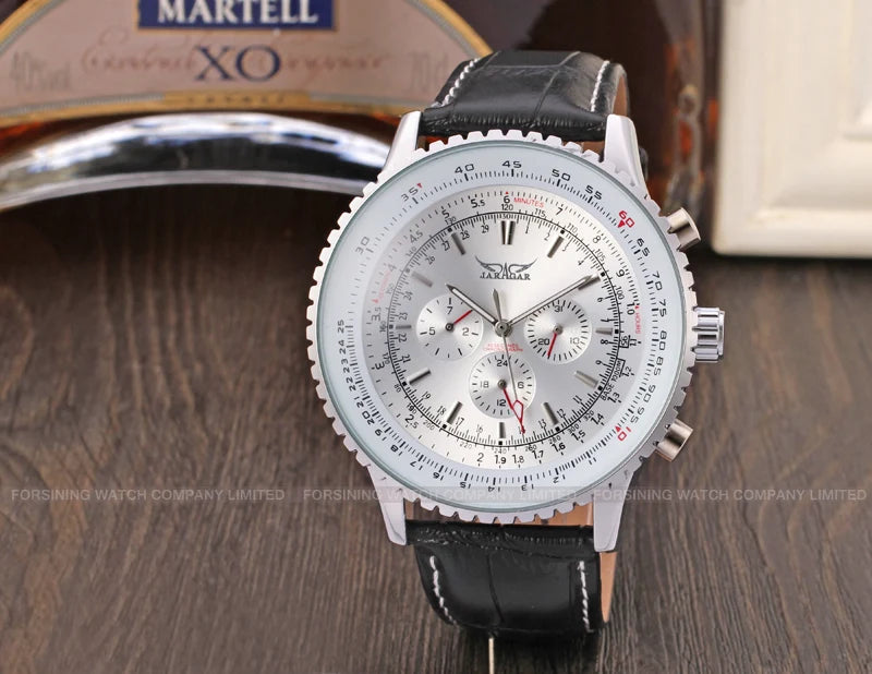 Excellence Original Replica Big Dial Multifunctional Automatic Man Watch Leather Vintage Mechanical Waterproof Men Watch.