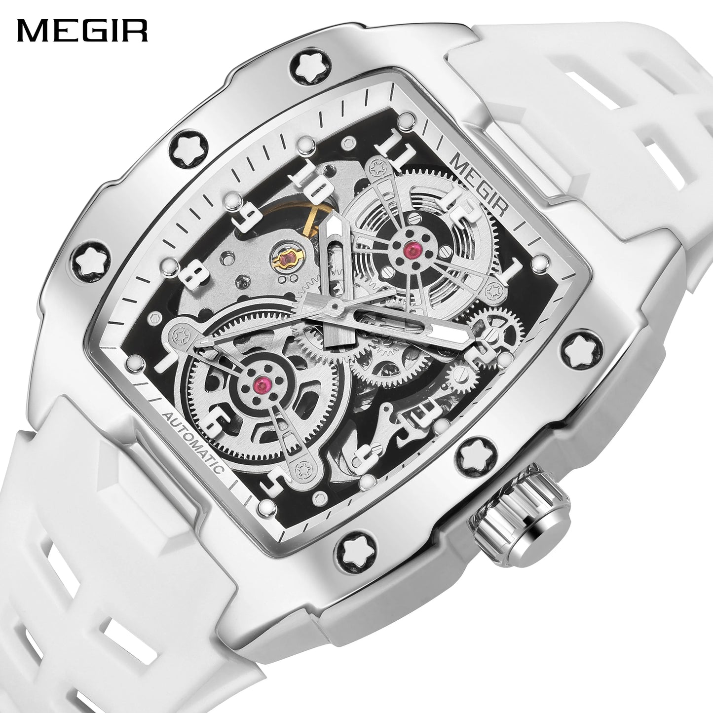 Excellence Fashion Mechanical Watch for Men Sport Hollowed Out Automatic Wristwatch Luminous Waterproof