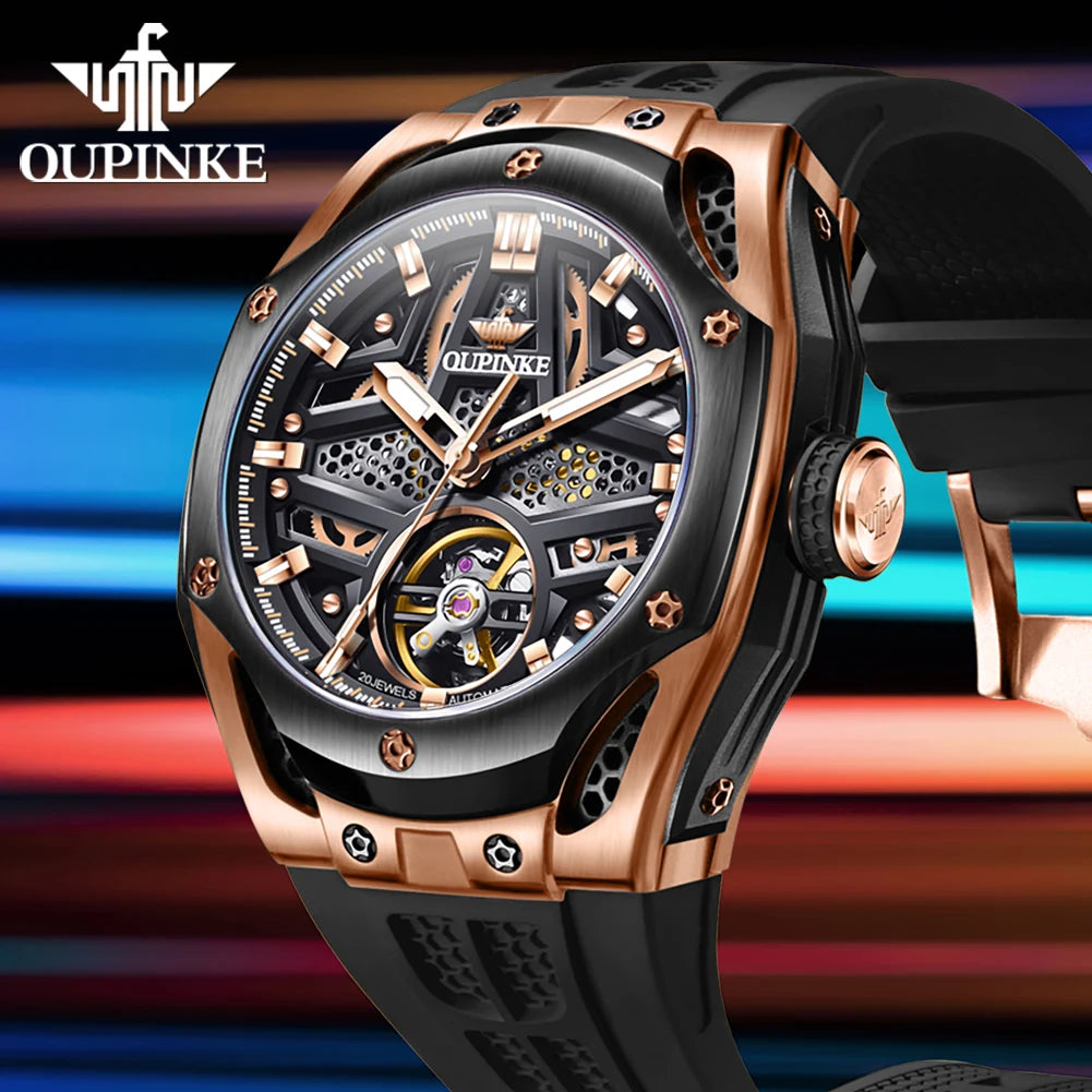 Excellence Men's Watches Full Skeleton 50ATM Waterproof Luminous Automatic Mechanical Watch