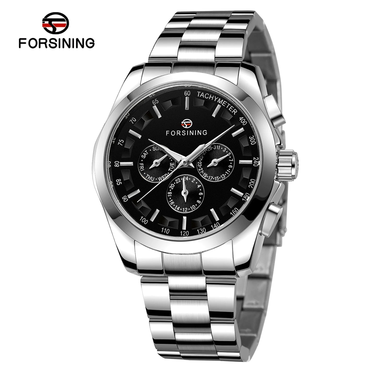 Excellence Business Style Automatic Watch Men Mechanical Wristwatch With Calendar Dial Stainless Steel Luminous Pointers