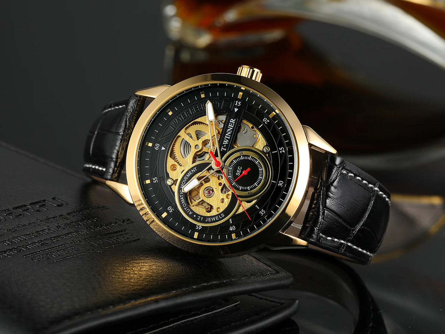 Excellence High-End Luxury Man Watch Top Brand Luxury Transparent Skeleton Mechanical Automatic Watches for men Rare Gold Wristwatch