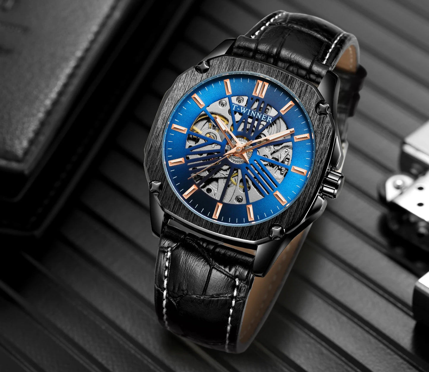 Excellence Replica Watch Fashion Classics Skeleton Mechanical Automatic Watches for men Vintage Bronze Wrist Men Watch