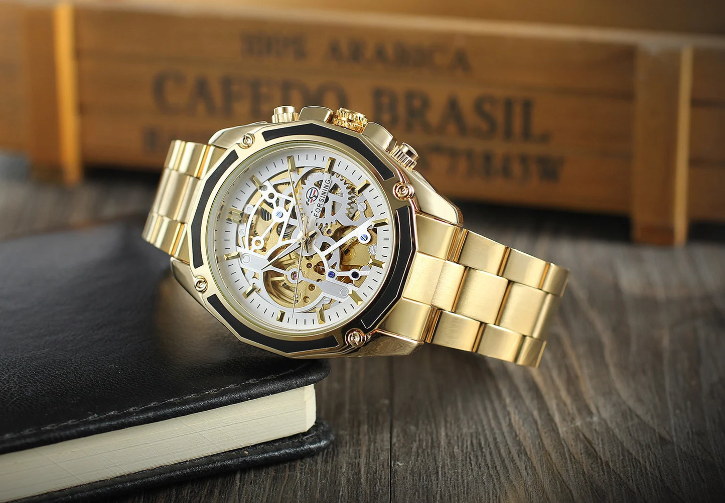 Excellence Stainless Steel Skeleton Mechanical Watch Male Automatic Movement Man Wrist Watches Waterproof High End Luxury watch