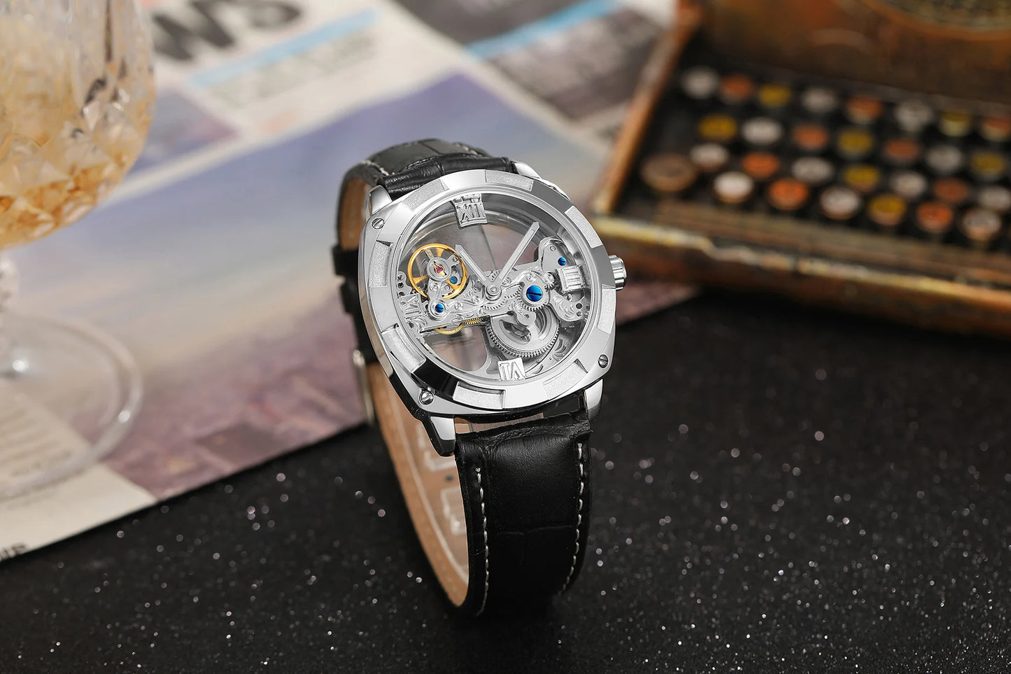 Excellence Top Brand Luxury Stainless Steel Skeleton Tourbillon Automatic Movement Men Watch Mechanical Waterproof Luminous Wrist Clock