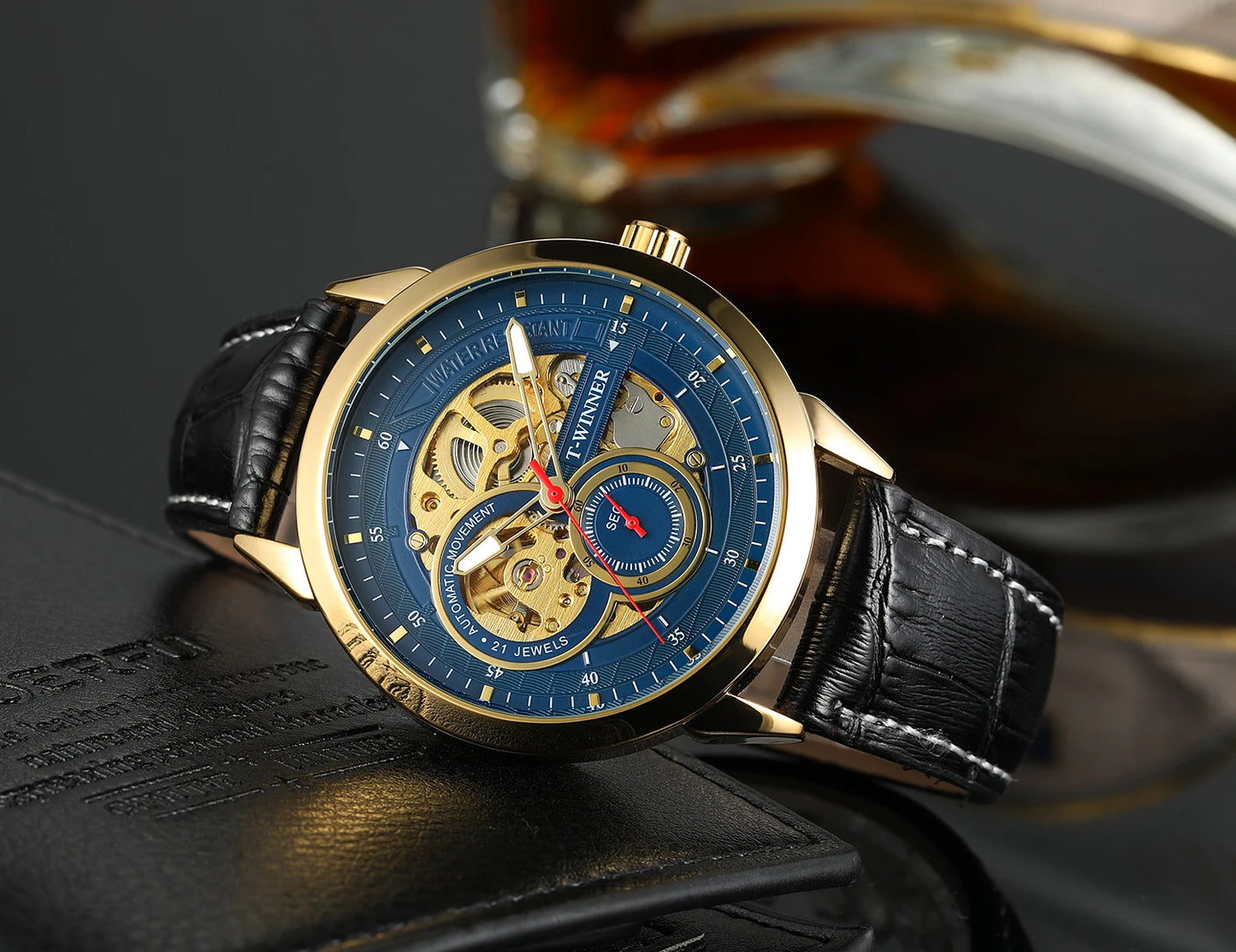 Excellence High-End Luxury Man Watch Top Brand Luxury Transparent Skeleton Mechanical Automatic Watches for men Rare Gold Wristwatch