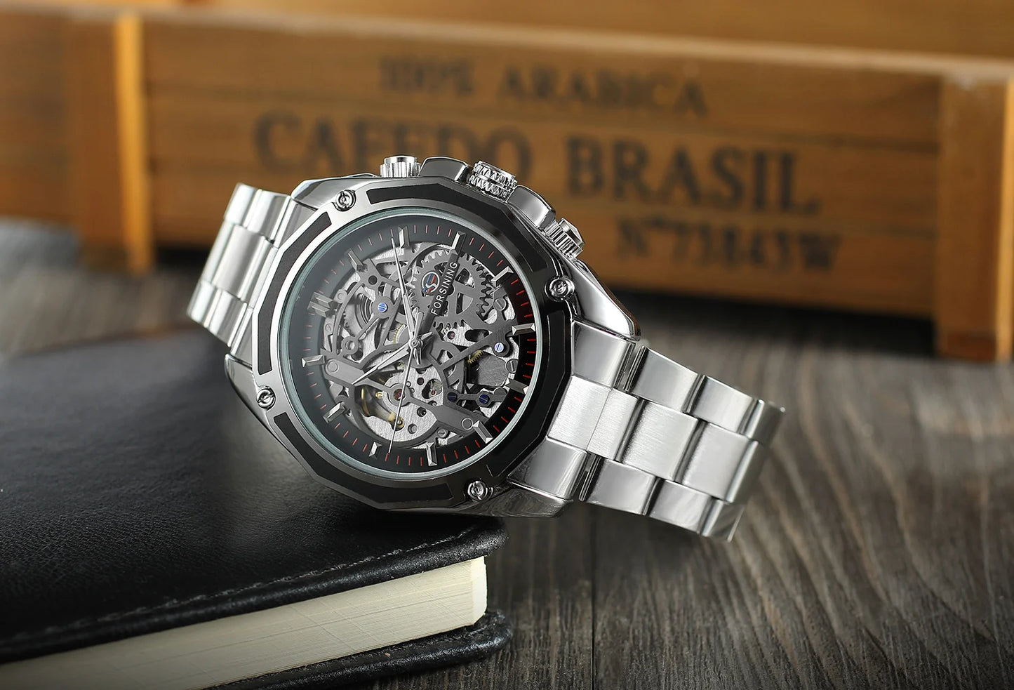 Excellence Stainless Steel Skeleton Mechanical Watch Male Automatic Movement Man Wrist Watches Waterproof High End Luxury watch