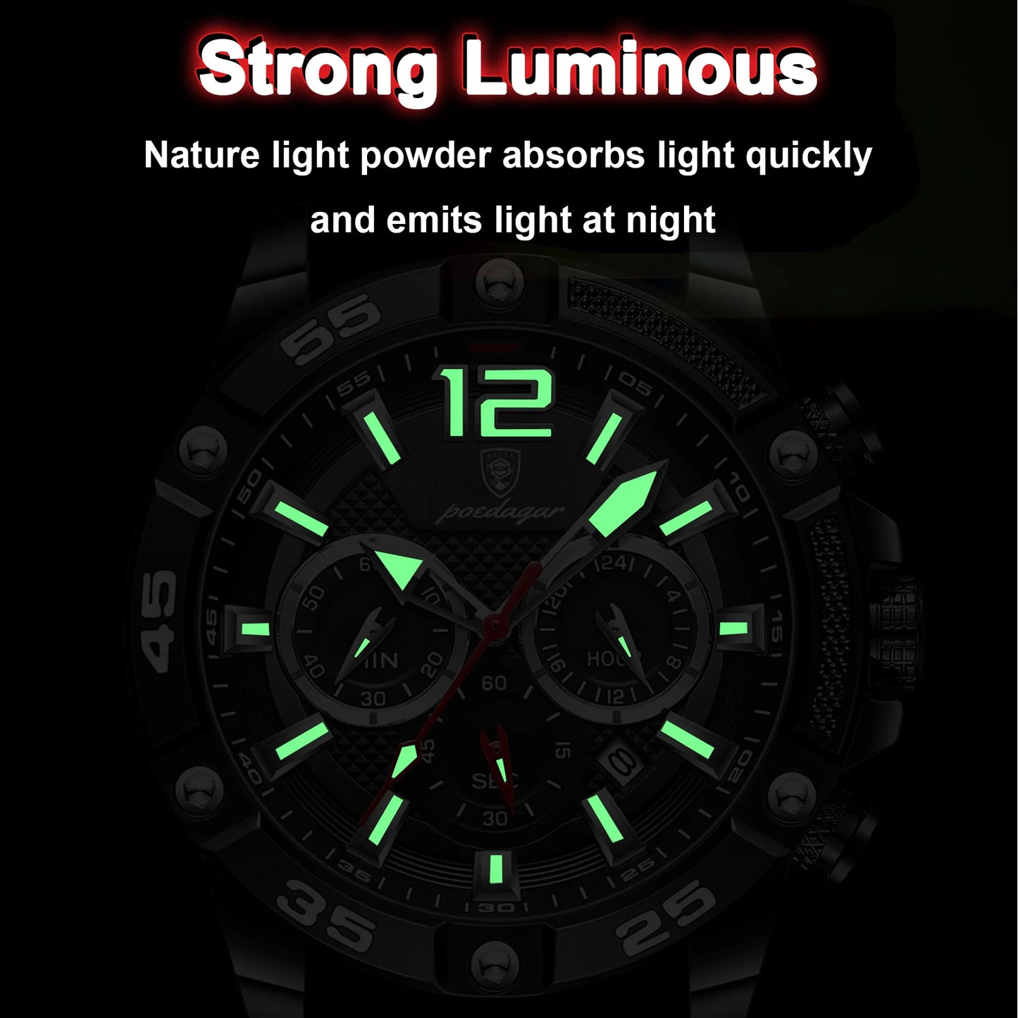 Excellence Luxury Man Wristwatch Sport Chronograph Waterproof Luminous Date Watches for Men Casual Quartz Silicone Men Watch