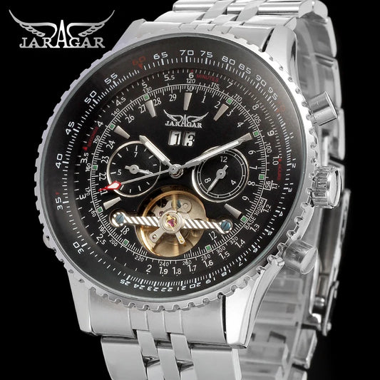 Excellence  Original Big Dial Tourbillon Chronograph Automatic Man Watches Stainless Steel Vintage Mechanical Waterproof