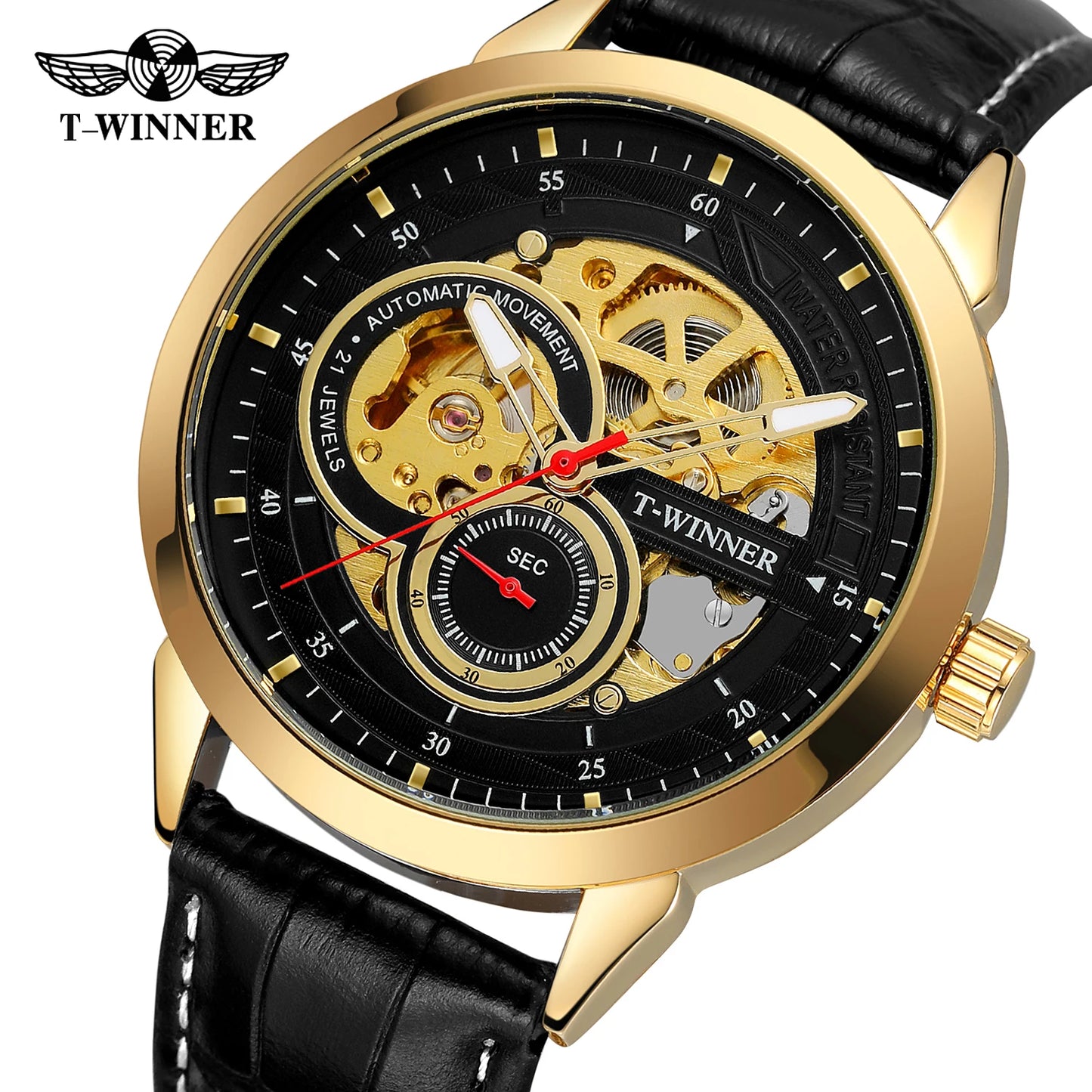 Excellence High-End Luxury Man Watch Top Brand Luxury Transparent Skeleton Mechanical Automatic Watches for men Rare Gold Wristwatch