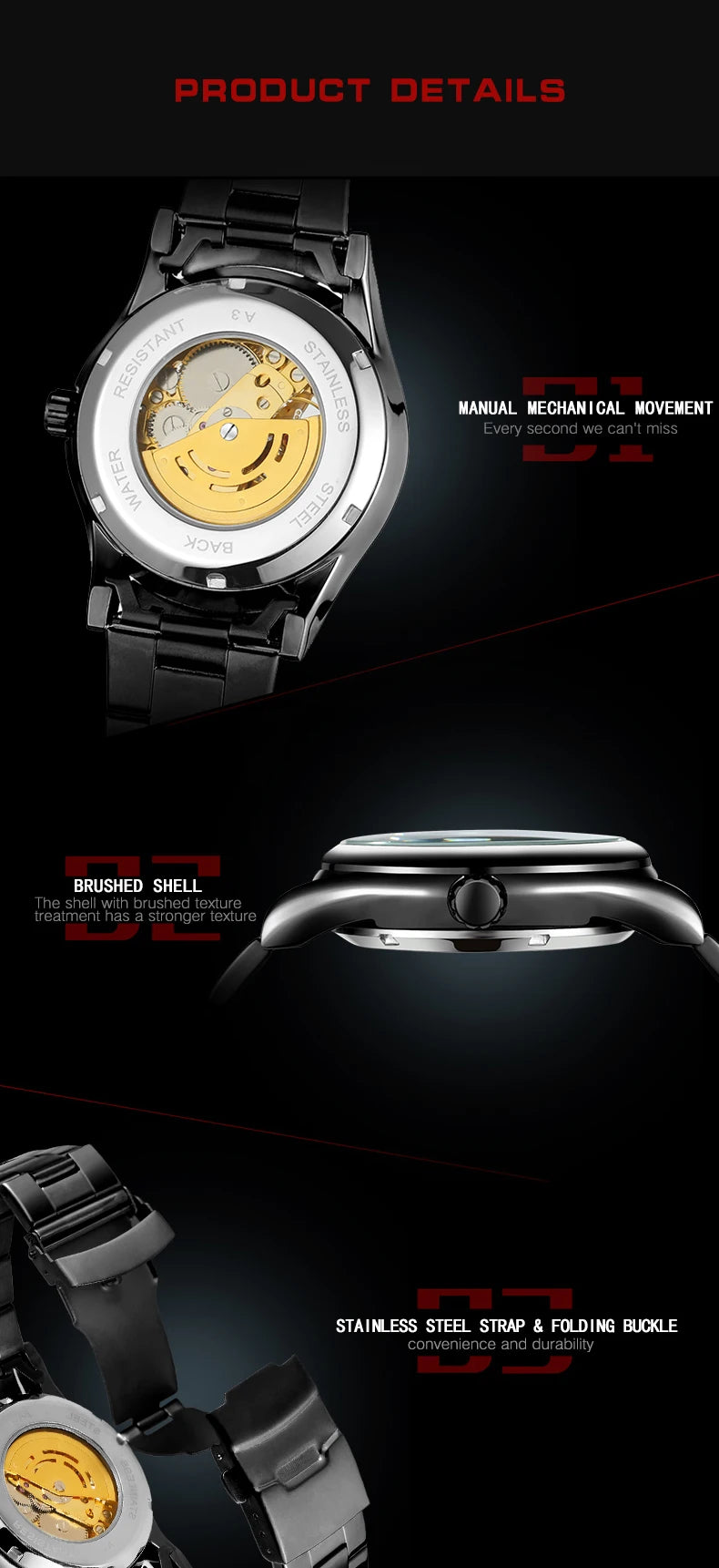 Excellence New Design Winner Original Wrist Watches Luminous Transparent Skeleton Automatic clockwork Luxury automatic