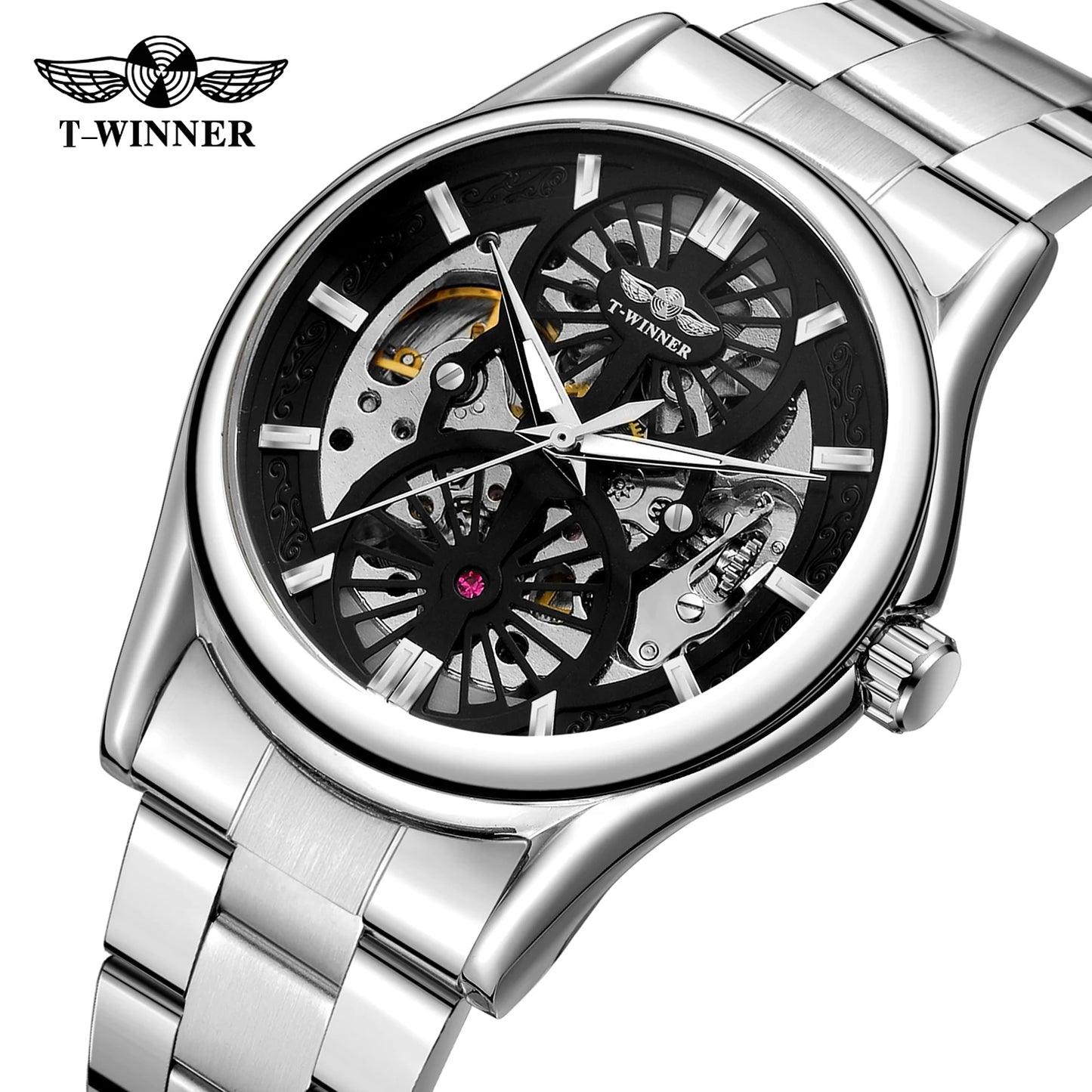 Excellence New Design Winner Original Wrist Watches Luminous Transparent Skeleton Automatic clockwork Luxury automatic