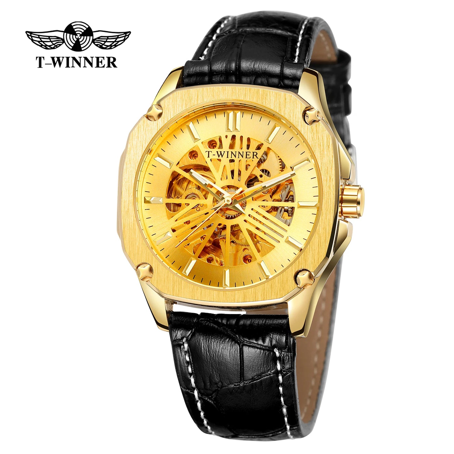 Excellence Replica Watch Fashion Classics Skeleton Mechanical Automatic Watches for men Vintage Bronze Wrist Men Watch