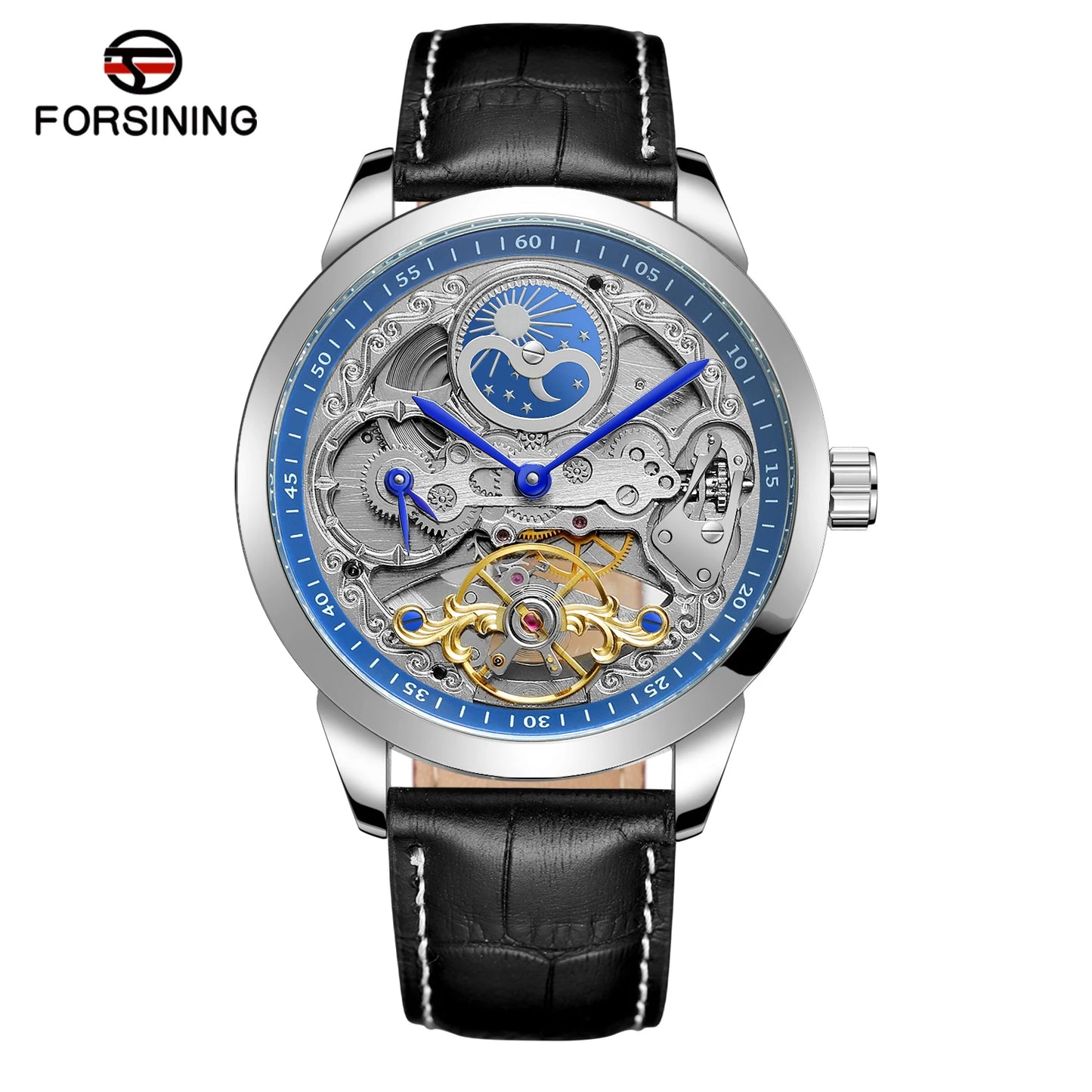 Excellence High-quality Multiple Time Zon Moonphase Tourbillion Automatic Watch Regulator Skeleton Mechanical Watches for men replica