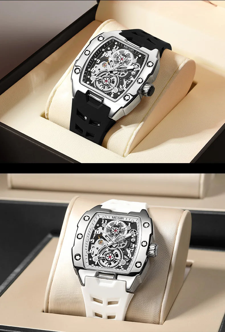 Excellence Fashion Mechanical Watch for Men Sport Hollowed Out Automatic Wristwatch Luminous Waterproof