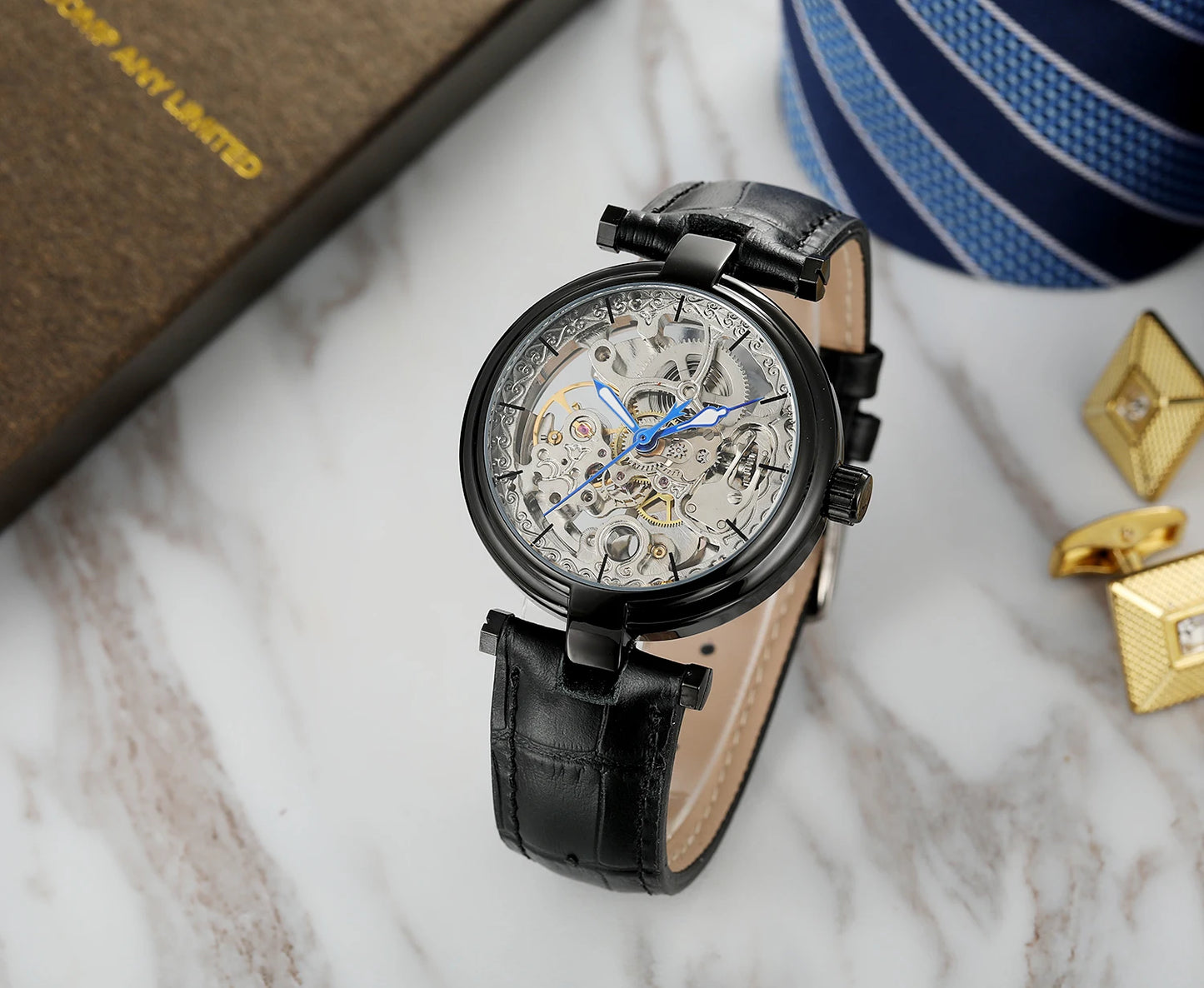 Excellence High-End Luxury Man  Original Replica  automatic Hollow Skeleton Mechanical Automatic wristwatch