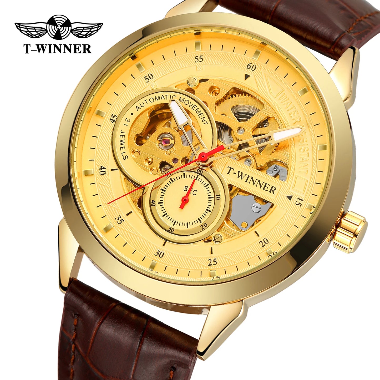 Excellence High-End Luxury Man Watch Top Brand Luxury Transparent Skeleton Mechanical Automatic Watches for men Rare Gold Wristwatch