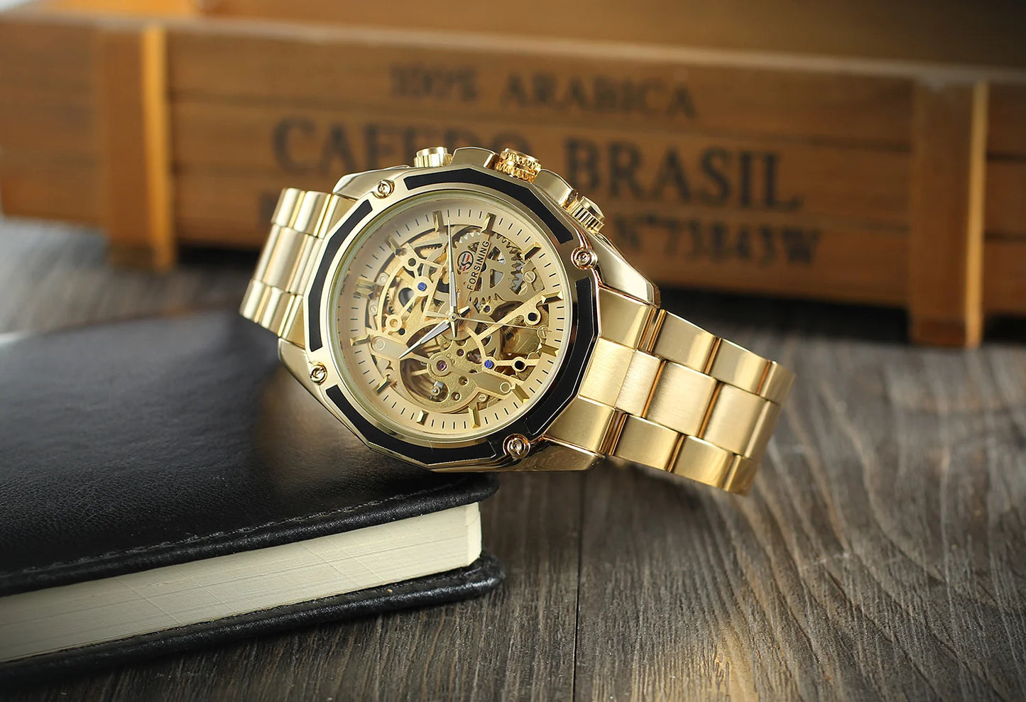 Excellence Stainless Steel Skeleton Mechanical Watch Male Automatic Movement Man Wrist Watches Waterproof High End Luxury watch