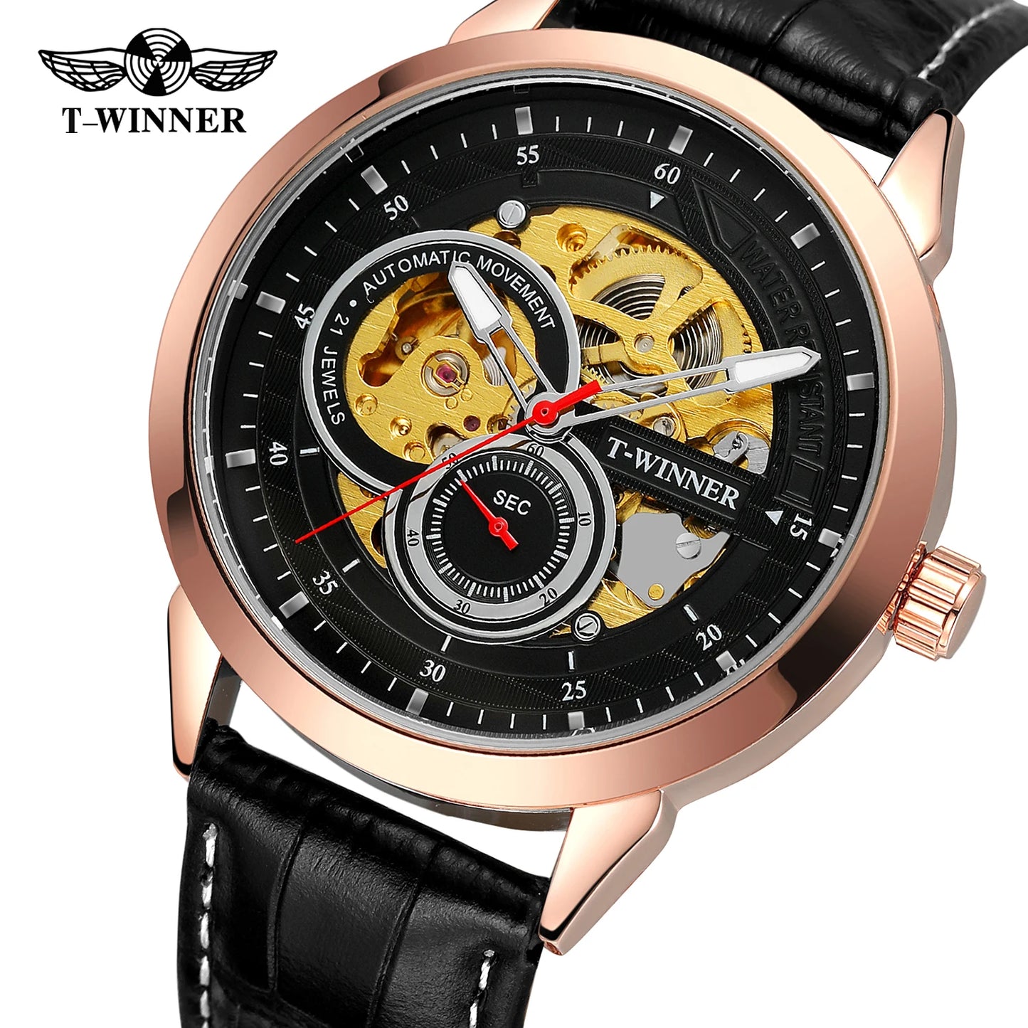 Excellence High-End Luxury Man Watch Top Brand Luxury Transparent Skeleton Mechanical Automatic Watches for men Rare Gold Wristwatch