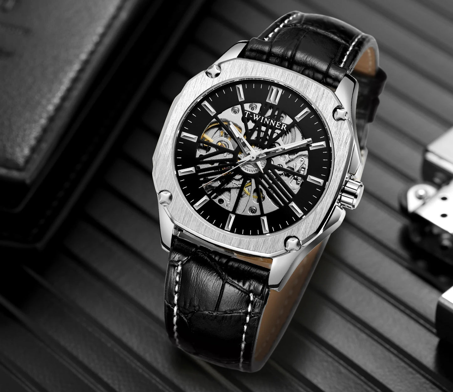 Excellence Replica Watch Fashion Classics Skeleton Mechanical Automatic Watches for men Vintage Bronze Wrist Men Watch