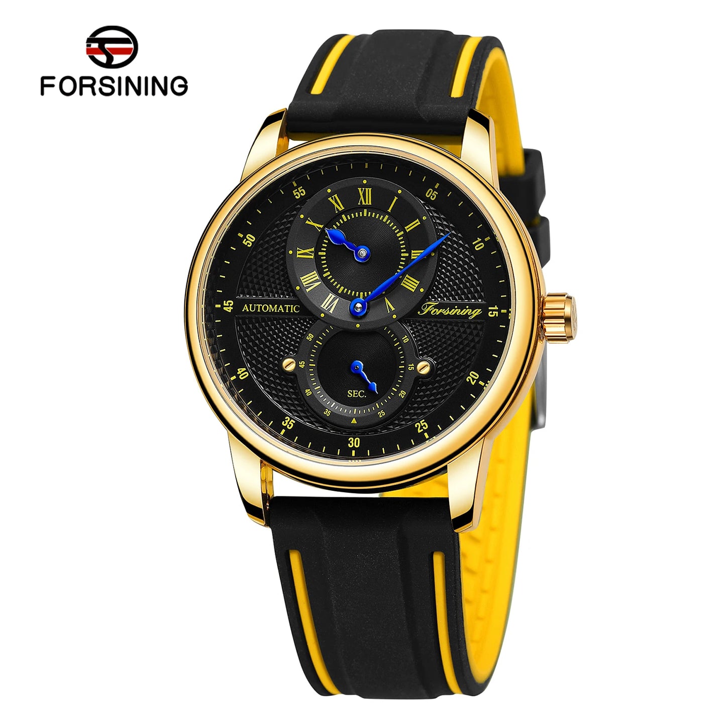 Excellence Red Casual Automatic Mechanical Watches Rubber strap Waterproof Men's Watch Top Brand Luxury Watch