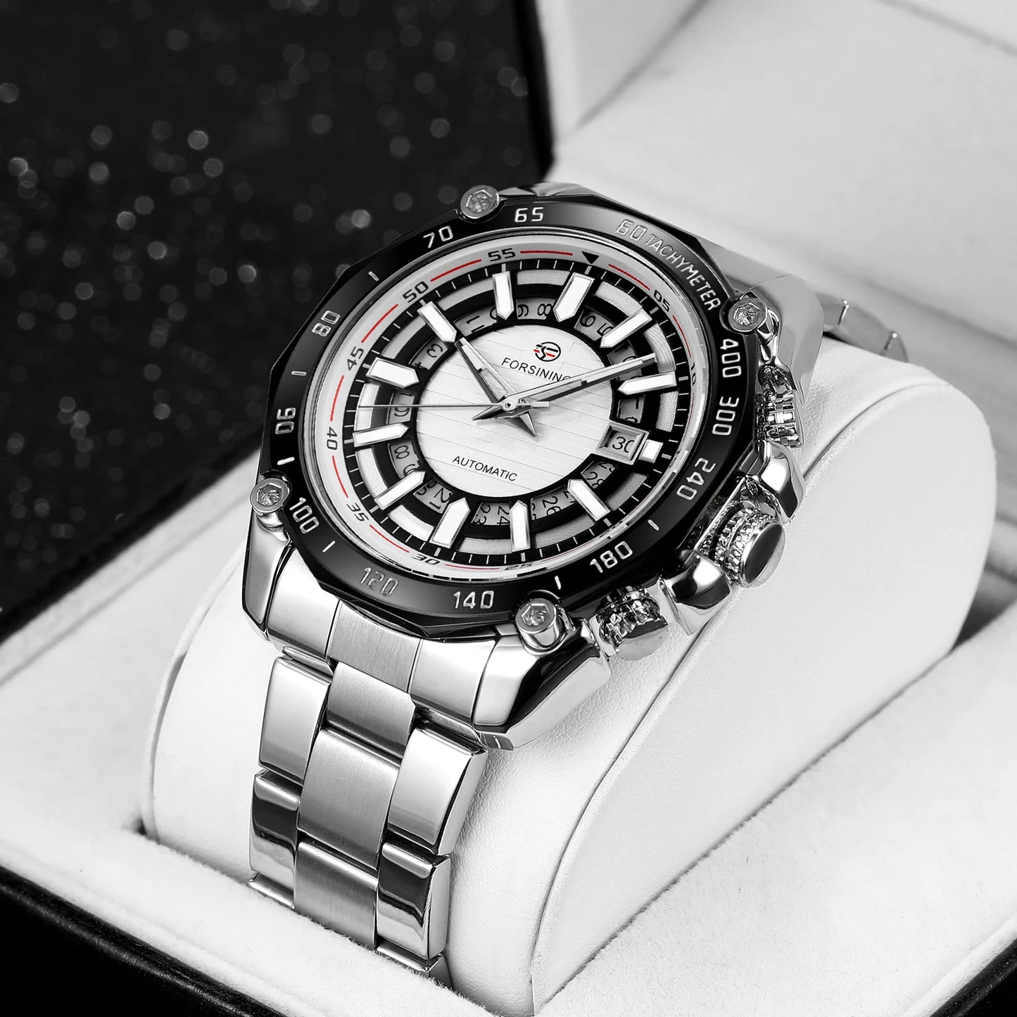 Excellence Design Timed Lap Men Automatic Mechanical Watches Men Luxury Stainless Steel Waterproof Watch Luminous Hands