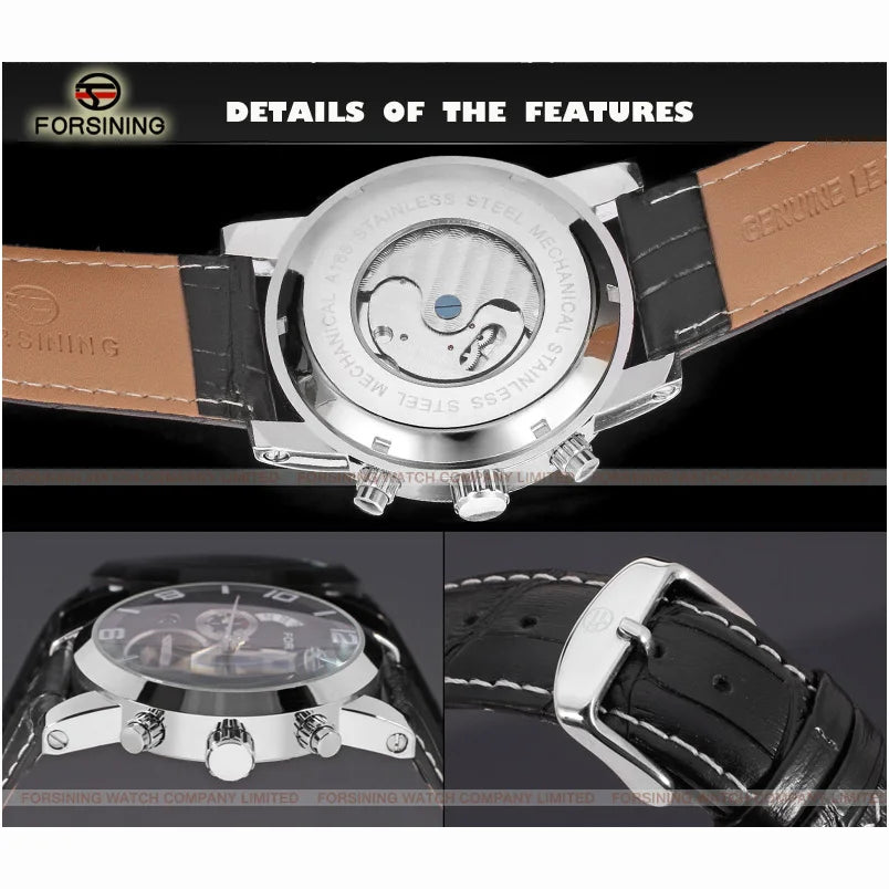 Excellence Fashion Mechanical Male Wristwatches Tourbillon Waterproof Leather Strap Regulator Watches With Perpetual Calendar