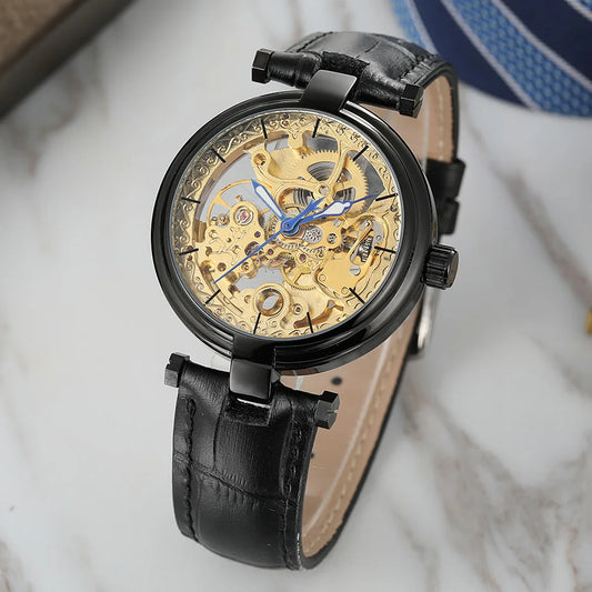 Excellence High-End Luxury Man  Original Replica  automatic Hollow Skeleton Mechanical Automatic wristwatch