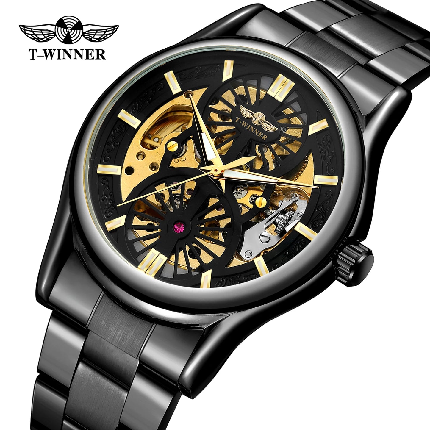 Excellence New Design Winner Original Wrist Watches Luminous Transparent Skeleton Automatic clockwork Luxury automatic