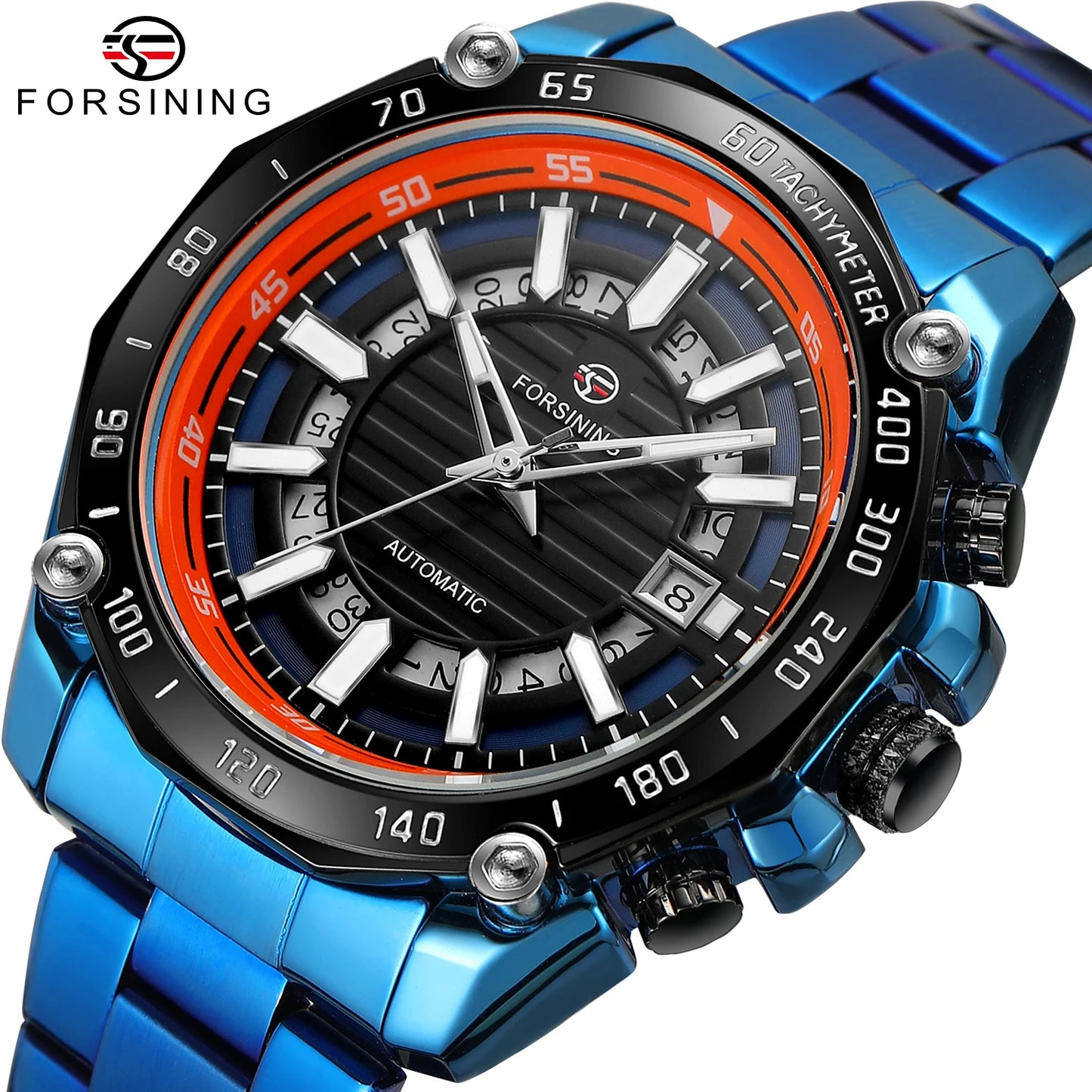 Excellence Design Timed Lap Men Automatic Mechanical Watches Men Luxury Stainless Steel Waterproof Watch Luminous Hands