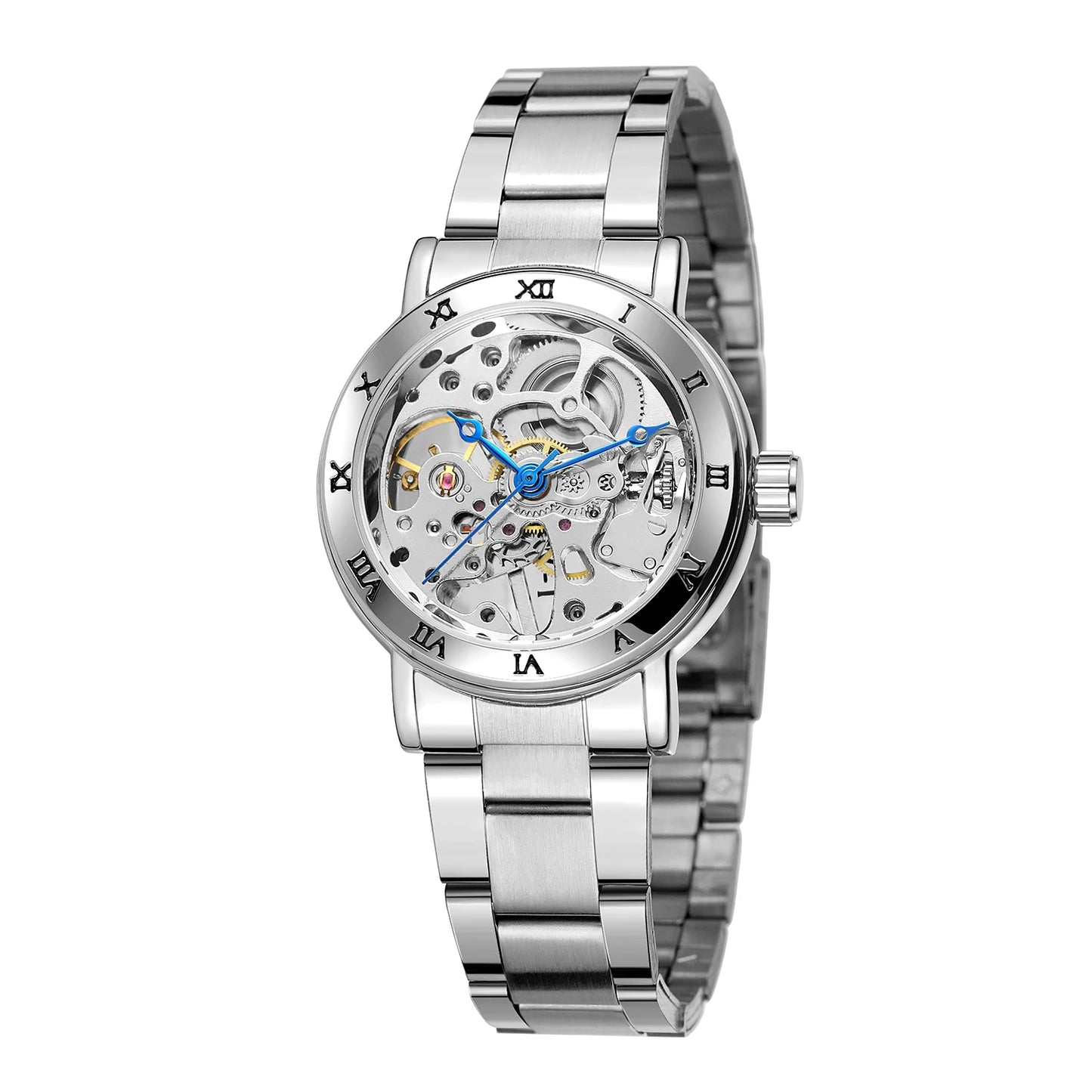 Excellence Fashion Business Mechanical Watch for Women Luxury Brand Skeleton Elegant Ladies Watches Stainless Steel Strap Unisex