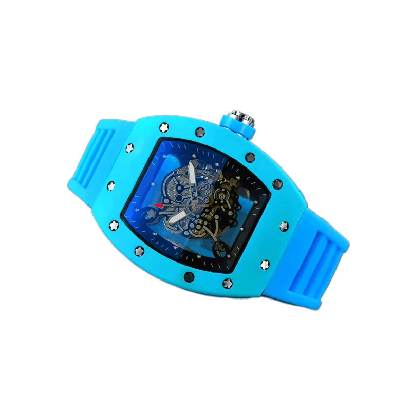 Excellence New fashionable casual men's watch with transparent bottom and double-sided hollow quartz watch