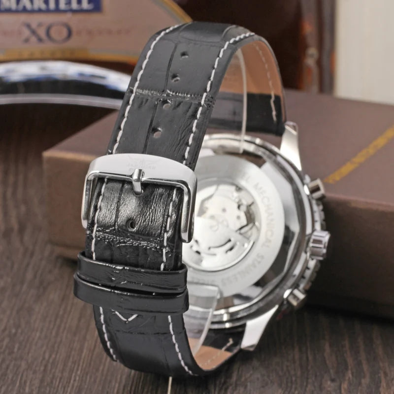 Excellence Original Replica Big Dial Multifunctional Automatic Man Watch Leather Vintage Mechanical Waterproof Men Watch.