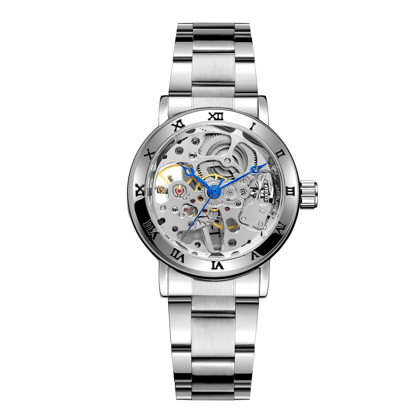 Excellence Fashion Business Mechanical Watch for Women Luxury Brand Skeleton Elegant Ladies Watches Stainless Steel Strap Unisex