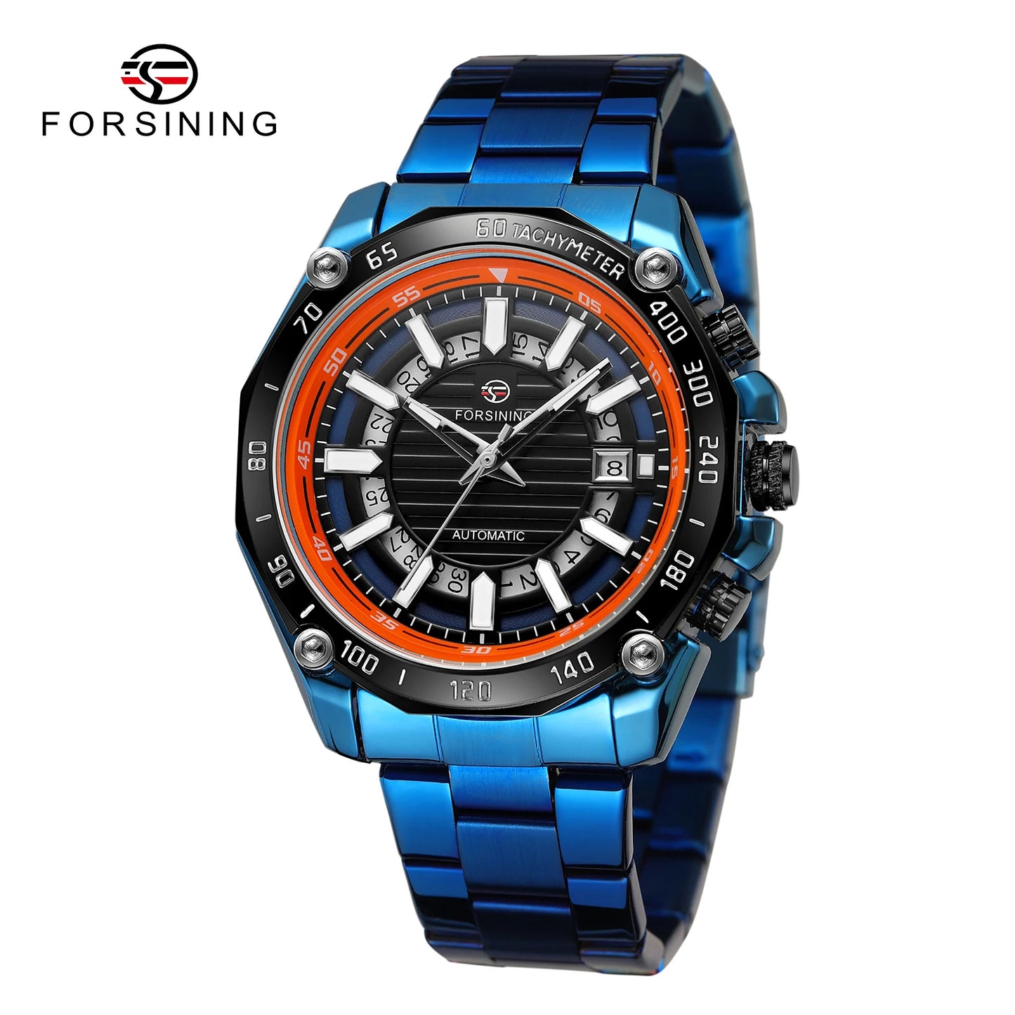 Excellence Design Timed Lap Men Automatic Mechanical Watches Men Luxury Stainless Steel Waterproof Watch Luminous Hands