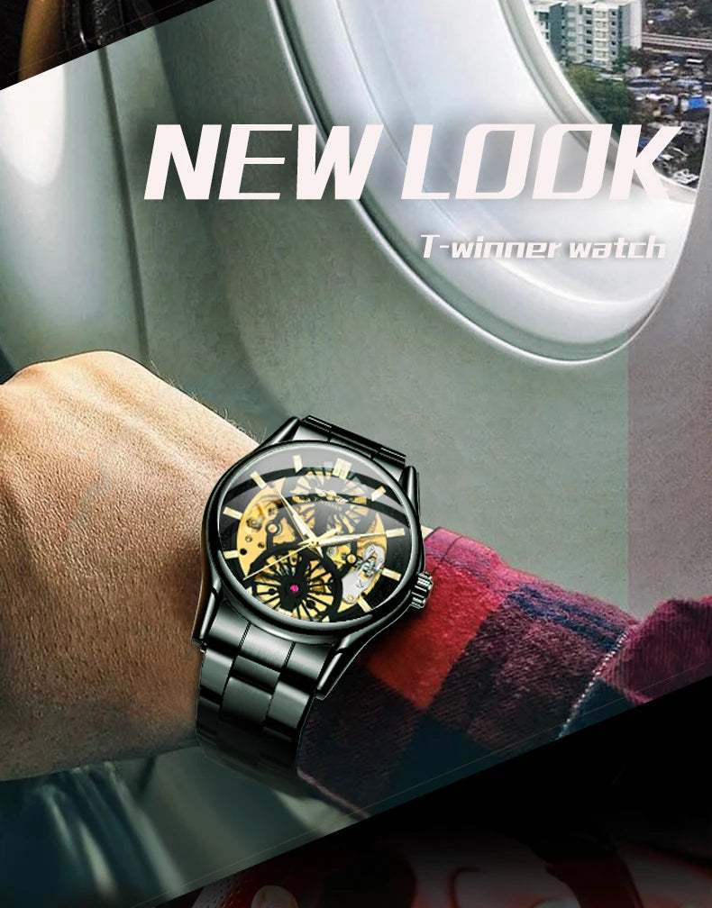 Excellence New Design Winner Original Wrist Watches Luminous Transparent Skeleton Automatic clockwork Luxury automatic