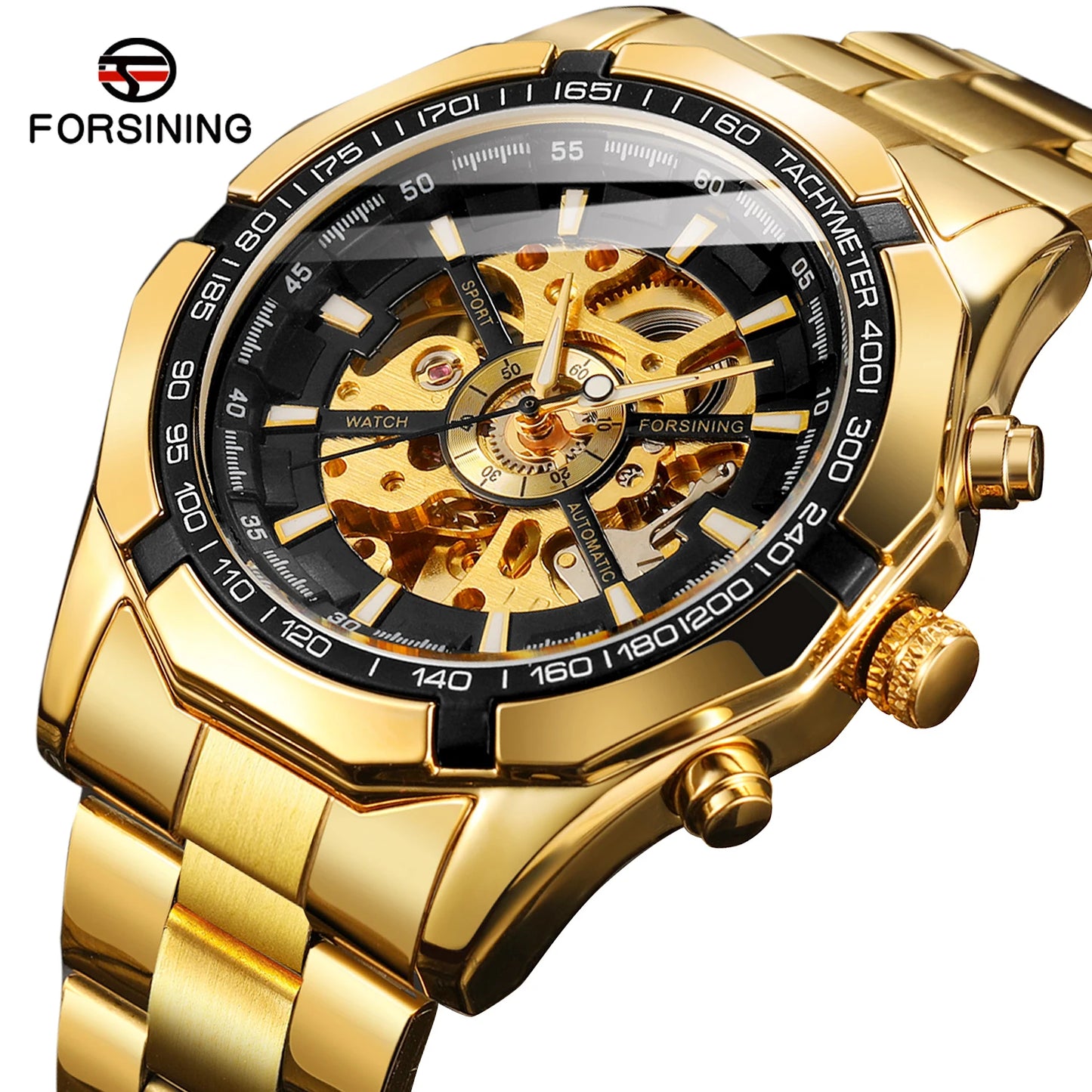 Excellence  New Stainless Steel Waterproof Men Transparent Skeleton Blue Watches Luxury Tourbillion Mechanical Sport reloj hombre