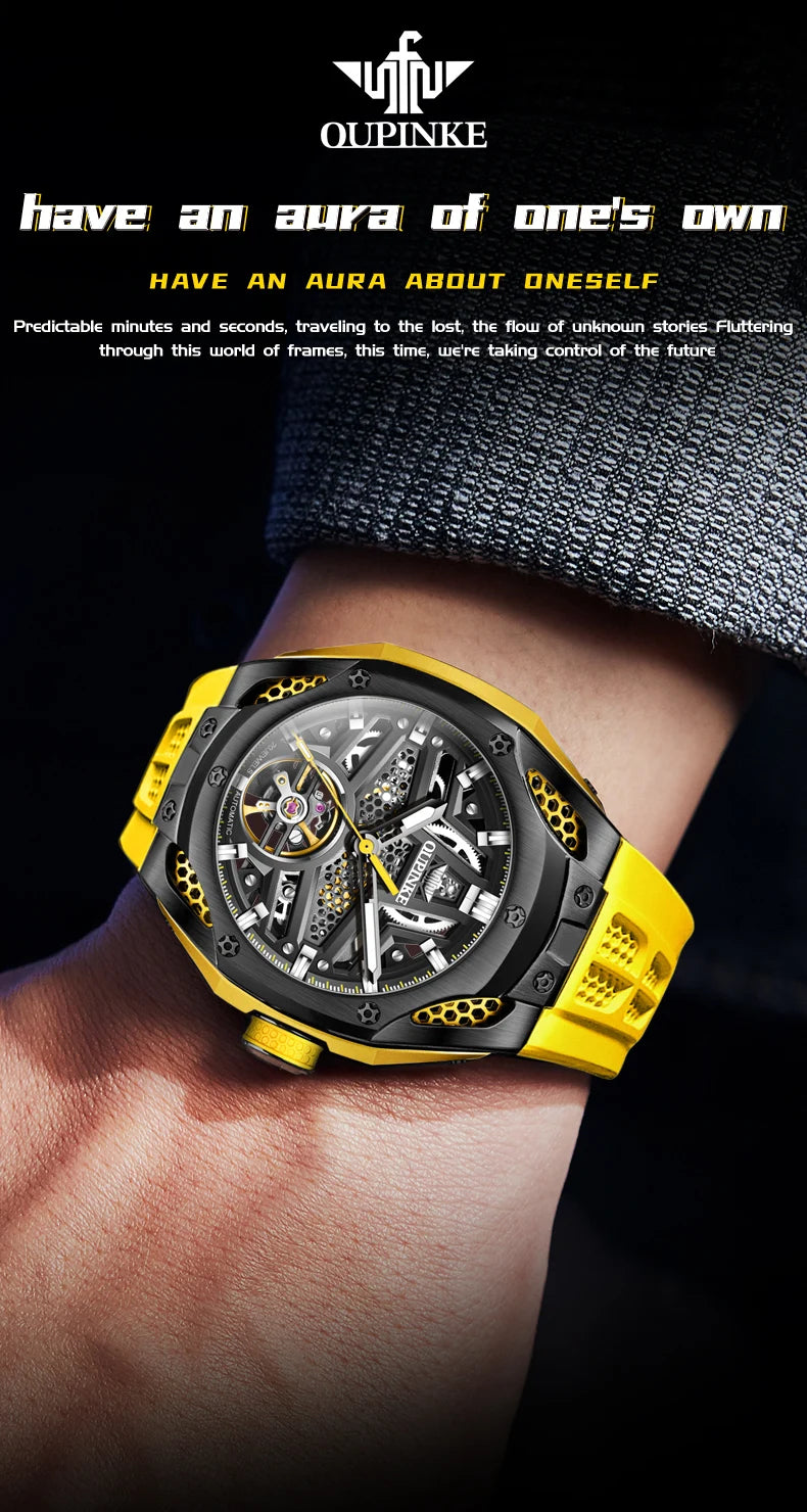 Excellence Men's Watches Full Skeleton 50ATM Waterproof Luminous Automatic Mechanical Watch