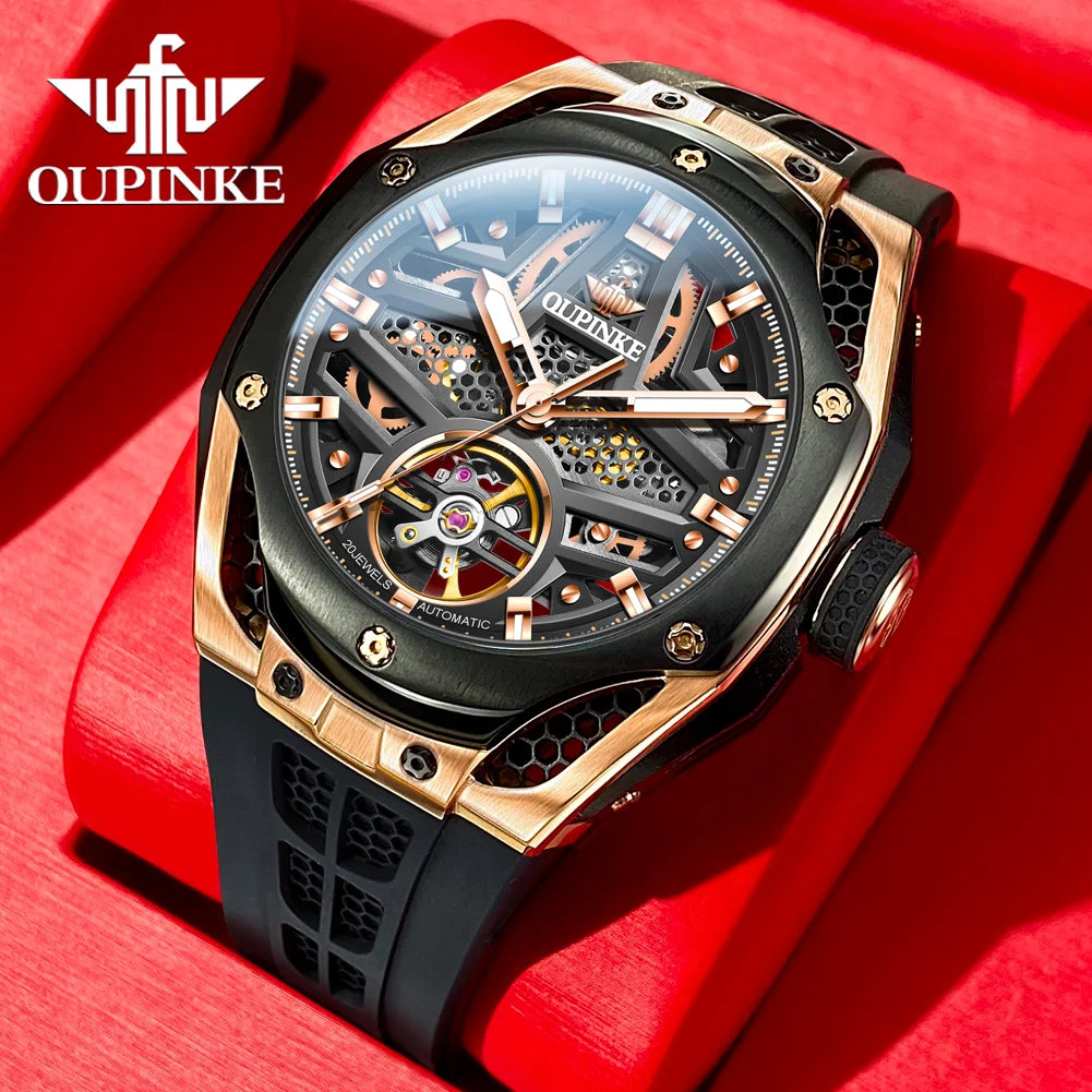 Excellence Men's Watches Full Skeleton 50ATM Waterproof Luminous Automatic Mechanical Watch