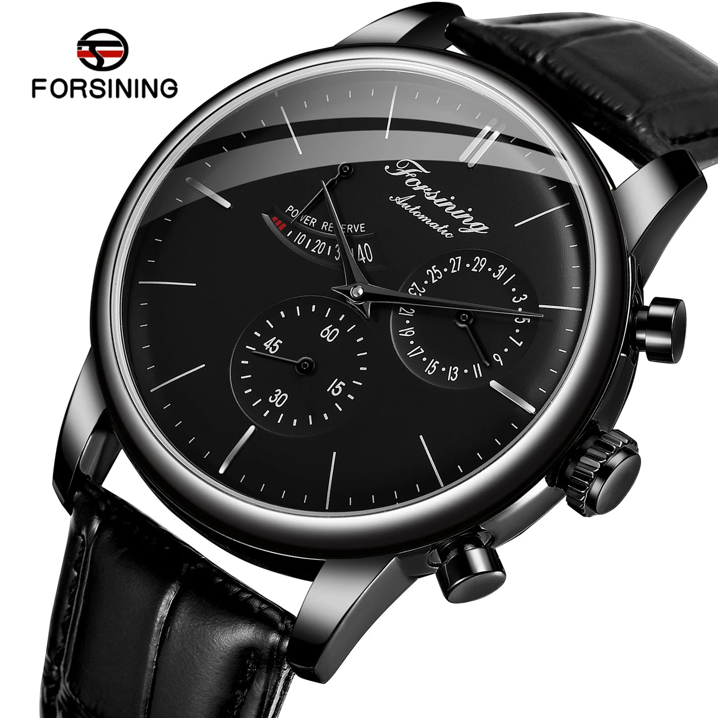 Excellence Official Power Reserve Date Automatic Rare Men Watches Leather High Quality Elegant Male Mechanical Wristwatches