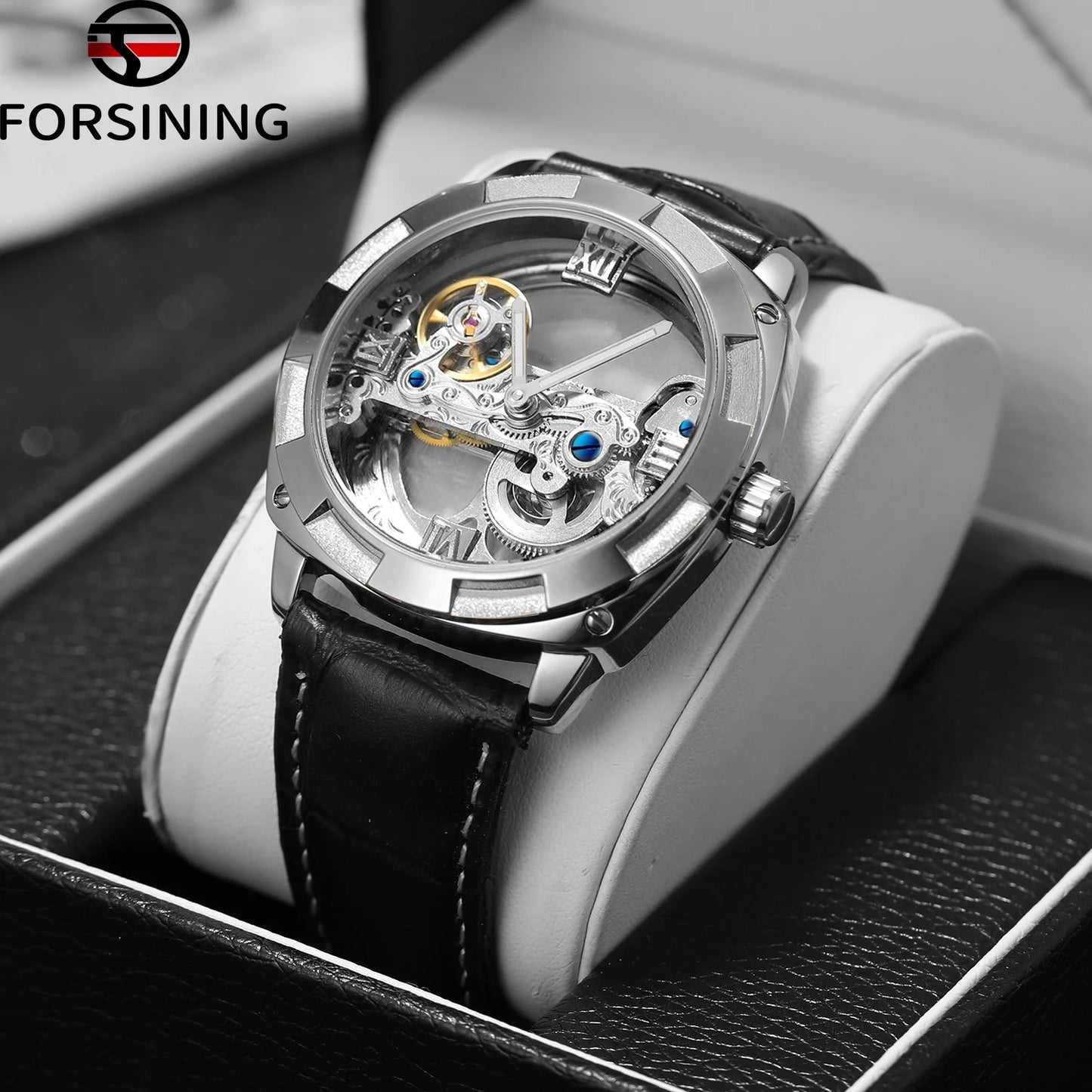 Excellence Top Brand Luxury Stainless Steel Skeleton Tourbillon Automatic Movement Men Watch Mechanical Waterproof Luminous Wrist Clock