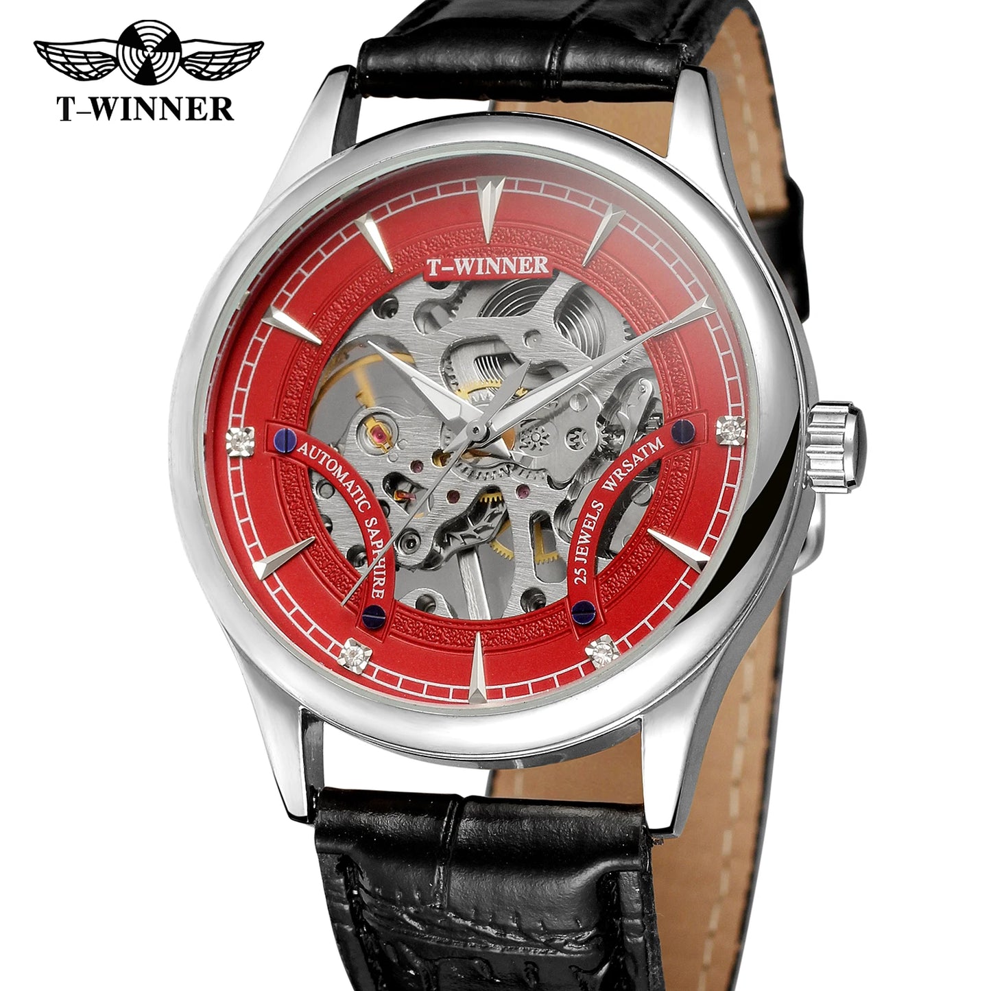 Excellence Original Replica Watch Red Transparent Skeleton Mechanical Wrist watches for men Fancy And Stylish