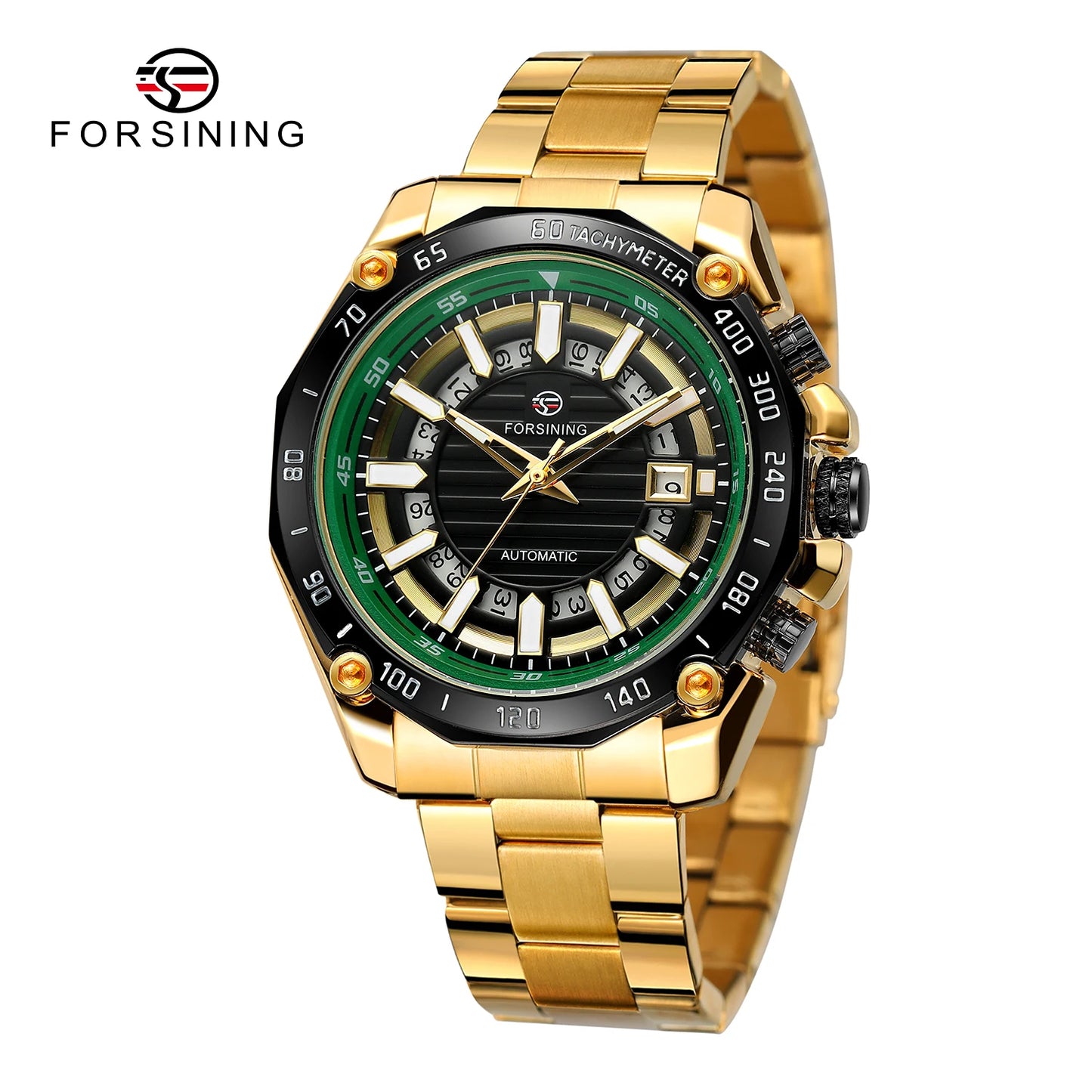 Excellence Design Timed Lap Men Automatic Mechanical Watches Men Luxury Stainless Steel Waterproof Watch Luminous Hands