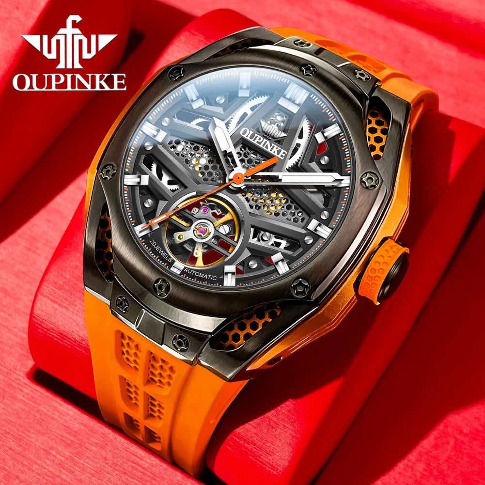 Excellence Men's Watches Full Skeleton 50ATM Waterproof Luminous Automatic Mechanical Watch