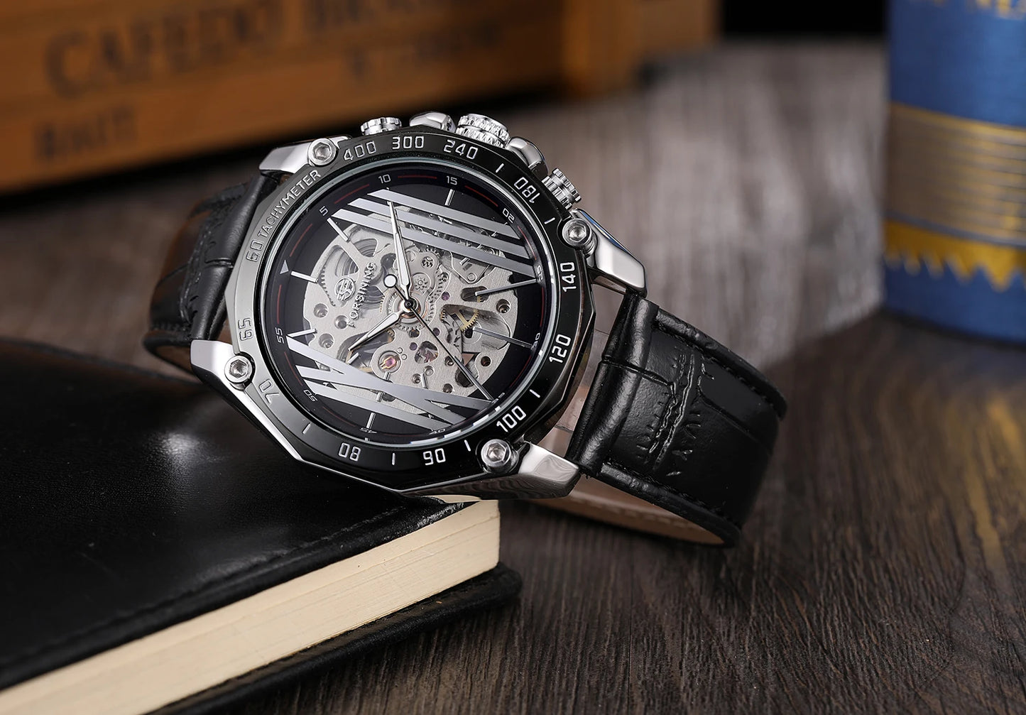 Excellence New Desigh Steel Skeleton Mechanical Watch Male Automatic Movement Man Wrist Watches Waterproof High End Luxury