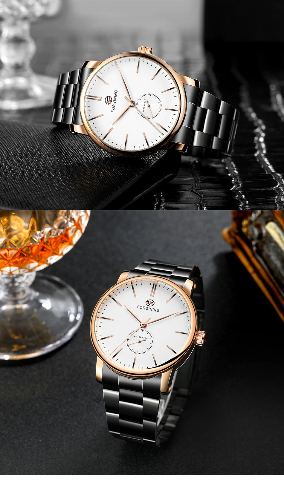 Excellence Luxury Brand Men's Watches Mechanical Movement stainless steel Automatic Self-winding Clock Male Big Dial Wrist Watches