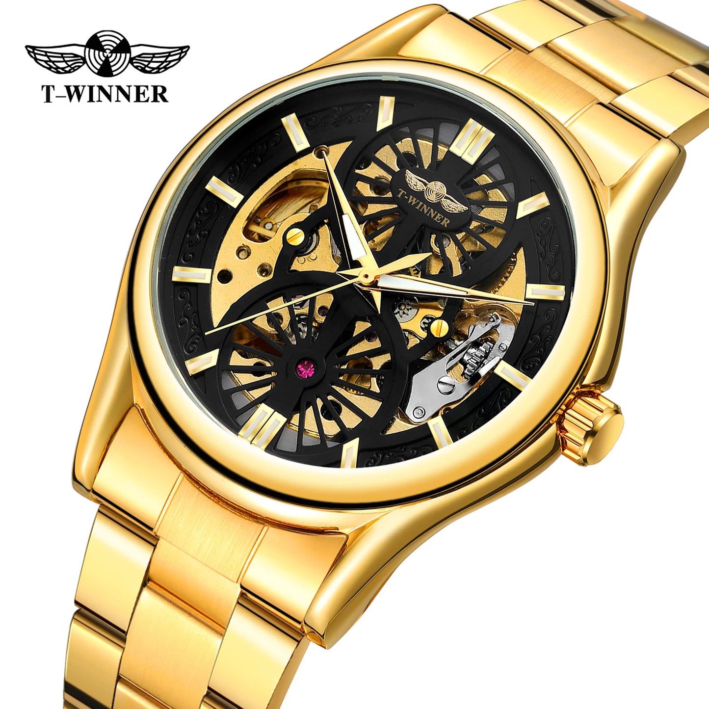 Excellence New Design Winner Original Wrist Watches Luminous Transparent Skeleton Automatic clockwork Luxury automatic