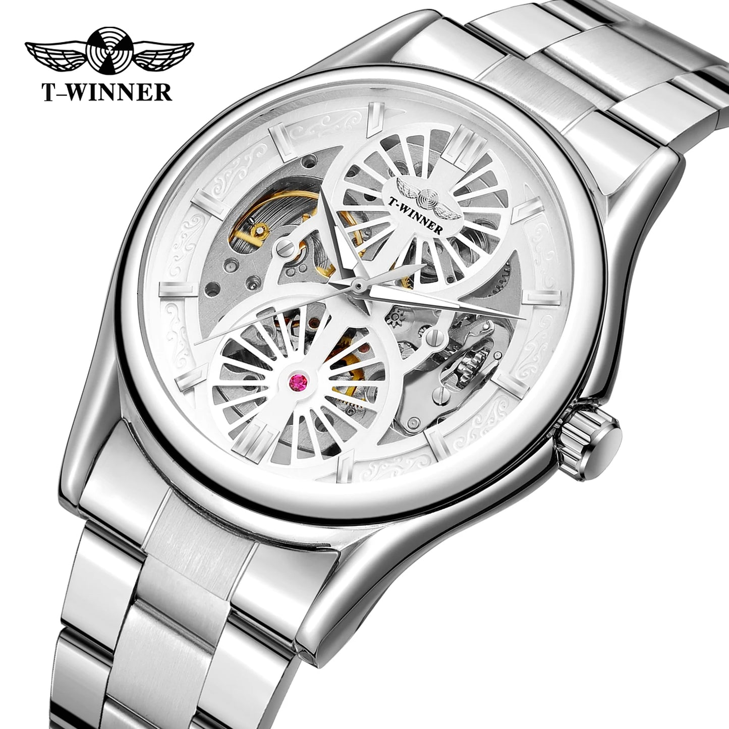 Excellence New Design Winner Original Wrist Watches Luminous Transparent Skeleton Automatic clockwork Luxury automatic