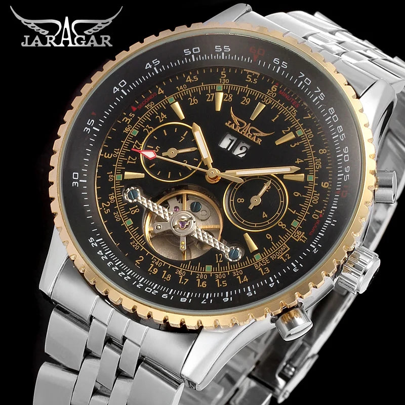 Excellence  Original Big Dial Tourbillon Chronograph Automatic Man Watches Stainless Steel Vintage Mechanical Waterproof