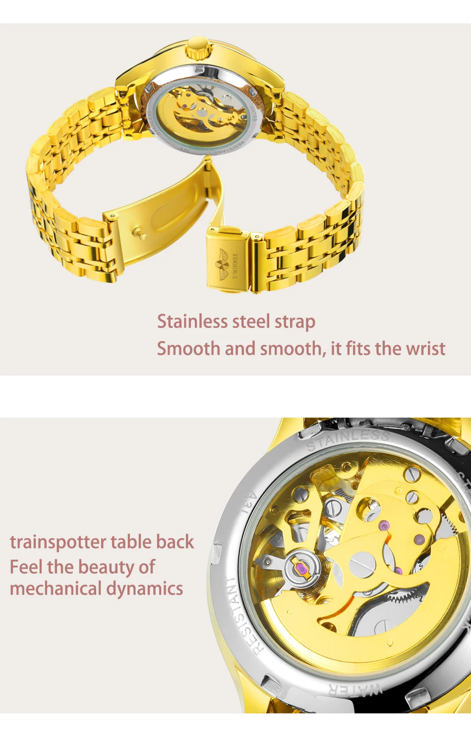 Excellence Skeleton Dial Golden Phoenix Women Fashion Automatic Watch Luxury Waterproof Mechanical Girl Wrist Lady Watch